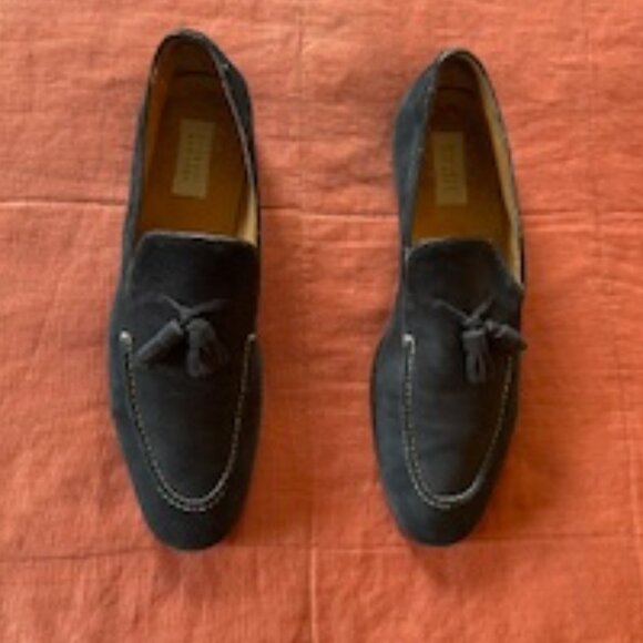 Barneys New York | Shoes | Navy Blue Suede Loafers With  display picture 3